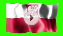 Poland Waving Flag - Green Screen Animation